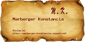 Marberger Konstancia névjegykártya